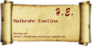 Halbrohr Evelina névjegykártya